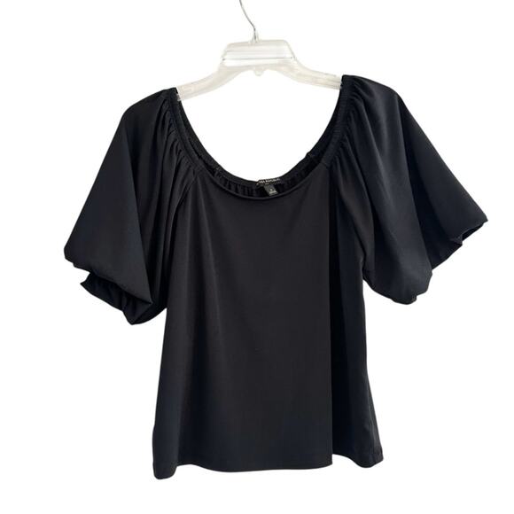 Banana Republic SS Crepe Puff Short Sleeve Top Blouse Black Shirt 2022 Small - Picture 11 of 12